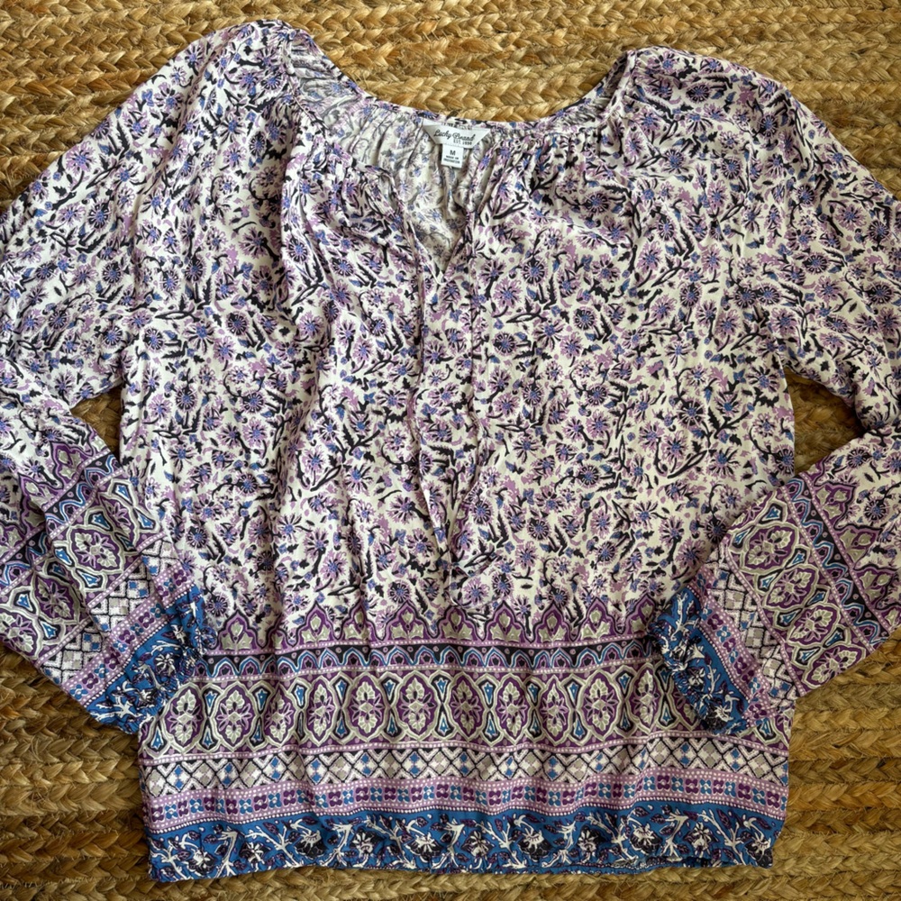 Lucky Brand Medium Boho Flowy Lightweight Blouse M
